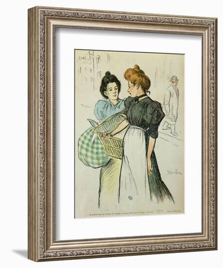 Two Washerwomen, 1898-Théophile Alexandre Steinlen-Framed Giclee Print