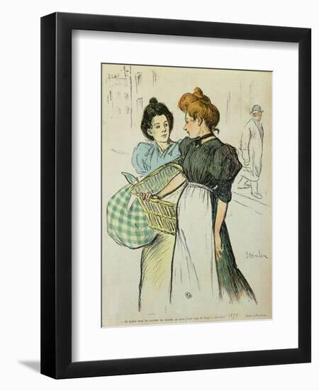 Two Washerwomen, 1898-Théophile Alexandre Steinlen-Framed Giclee Print