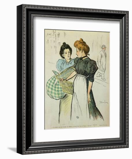 Two Washerwomen, 1898-Théophile Alexandre Steinlen-Framed Giclee Print