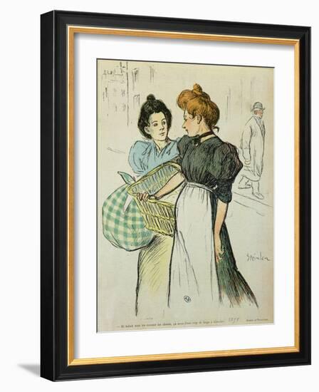 Two Washerwomen, 1898-Théophile Alexandre Steinlen-Framed Giclee Print