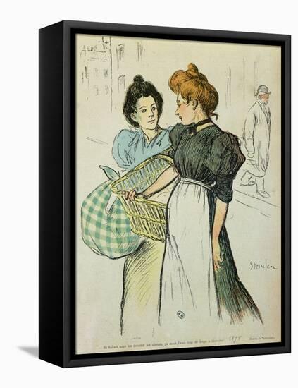 Two Washerwomen, 1898-Théophile Alexandre Steinlen-Framed Premier Image Canvas