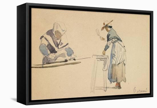 Two Washerwomen-Eugene Louis Boudin-Framed Premier Image Canvas