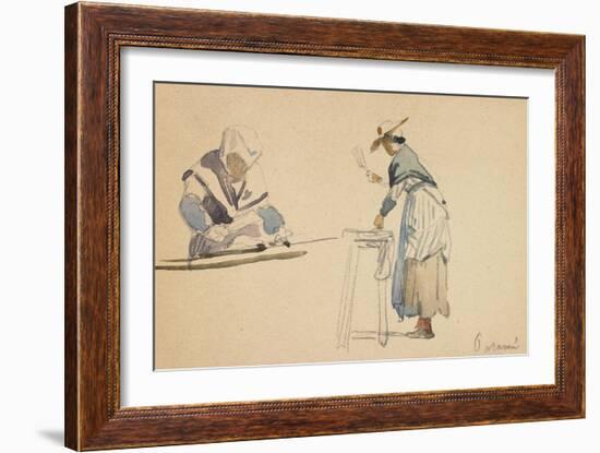 Two Washerwomen-Eugene Louis Boudin-Framed Giclee Print