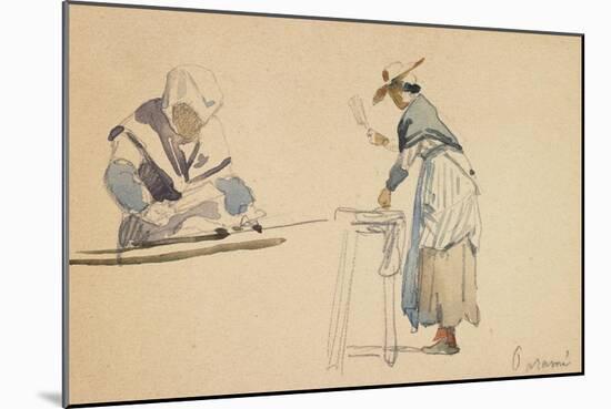 Two Washerwomen-Eugene Louis Boudin-Mounted Giclee Print
