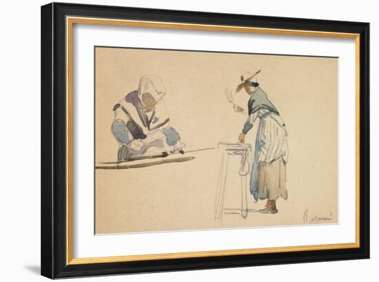 Two Washerwomen-Eugene Louis Boudin-Framed Giclee Print