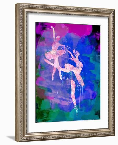 Two White Ballerinas Watercolor-Irina March-Framed Art Print