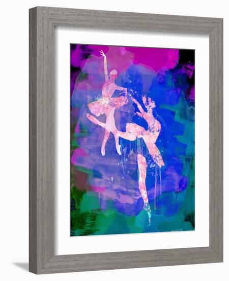 Two White Ballerinas Watercolor-Irina March-Framed Art Print