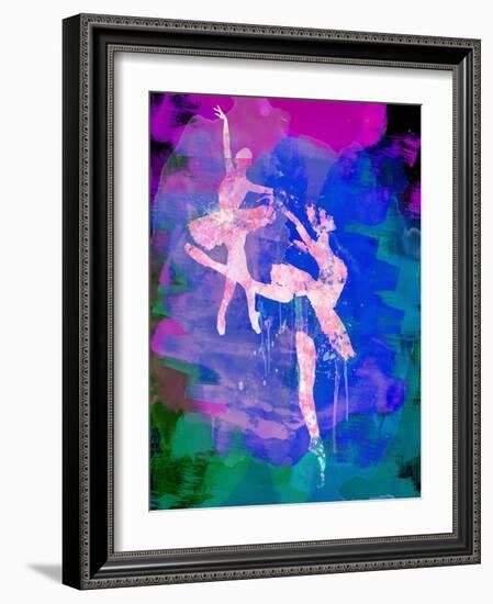 Two White Ballerinas Watercolor-Irina March-Framed Art Print