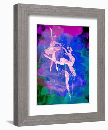 Two White Ballerinas Watercolor-Irina March-Framed Art Print