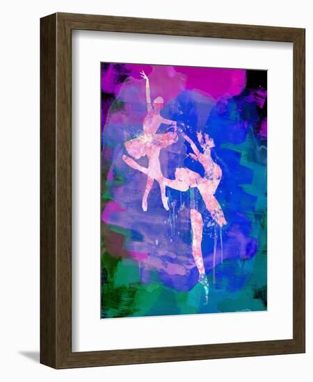 Two White Ballerinas Watercolor-Irina March-Framed Art Print