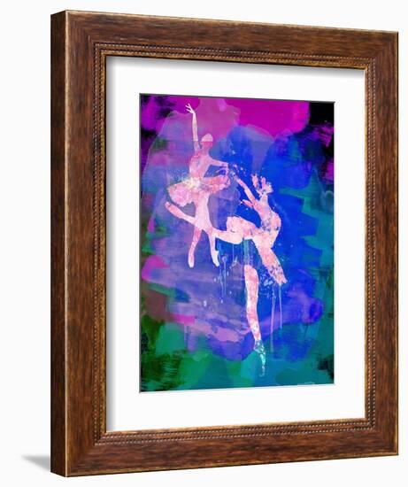 Two White Ballerinas Watercolor-Irina March-Framed Art Print