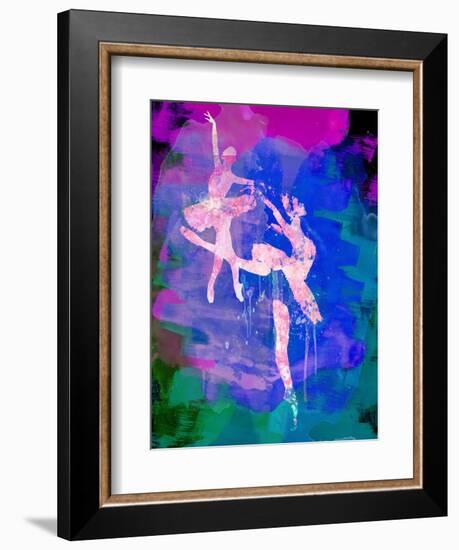 Two White Ballerinas Watercolor-Irina March-Framed Art Print