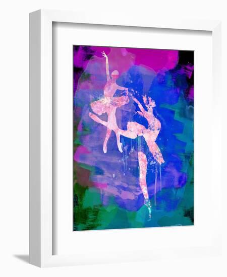 Two White Ballerinas Watercolor-Irina March-Framed Art Print