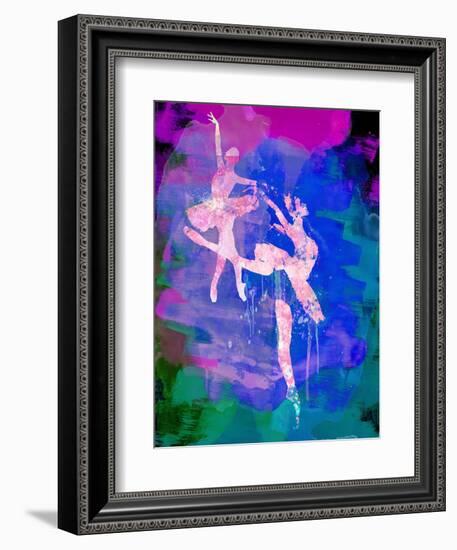 Two White Ballerinas Watercolor-Irina March-Framed Art Print