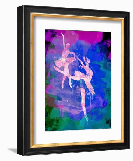 Two White Ballerinas Watercolor-Irina March-Framed Art Print