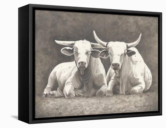 Two White Bulls-Gwendolyn Babbitt-Framed Stretched Canvas