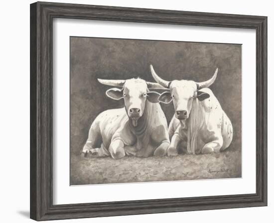 Two White Bulls-Gwendolyn Babbitt-Framed Art Print