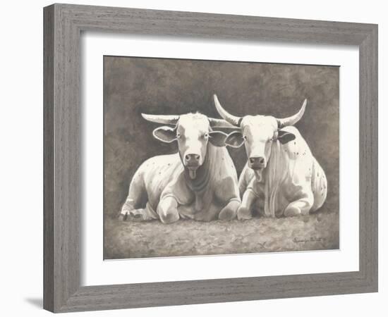 Two White Bulls-Gwendolyn Babbitt-Framed Art Print