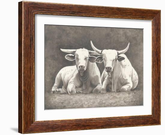 Two White Bulls-Gwendolyn Babbitt-Framed Art Print