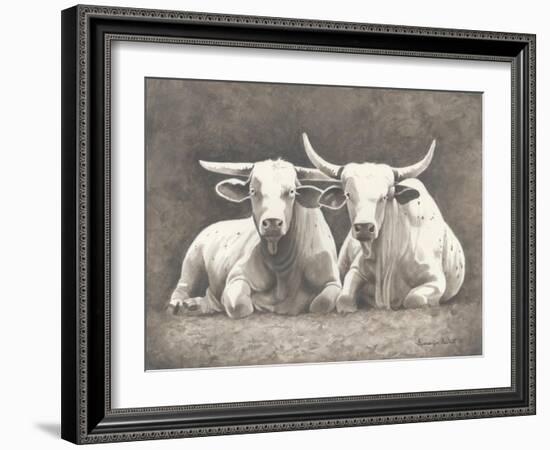 Two White Bulls-Gwendolyn Babbitt-Framed Art Print