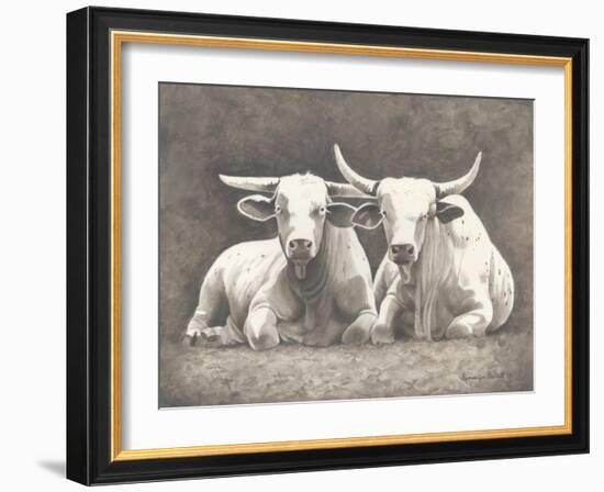 Two White Bulls-Gwendolyn Babbitt-Framed Art Print