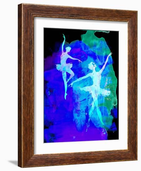 Two White Dancing Ballerinas-Irina March-Framed Art Print