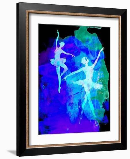 Two White Dancing Ballerinas-Irina March-Framed Art Print