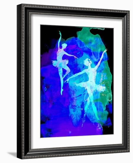 Two White Dancing Ballerinas-Irina March-Framed Art Print