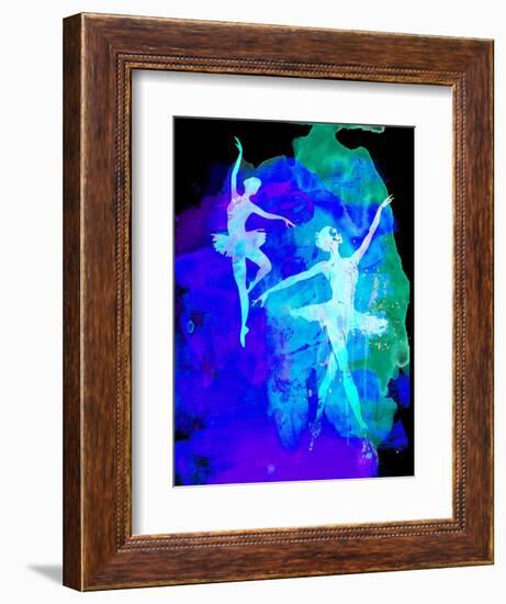 Two White Dancing Ballerinas-Irina March-Framed Art Print