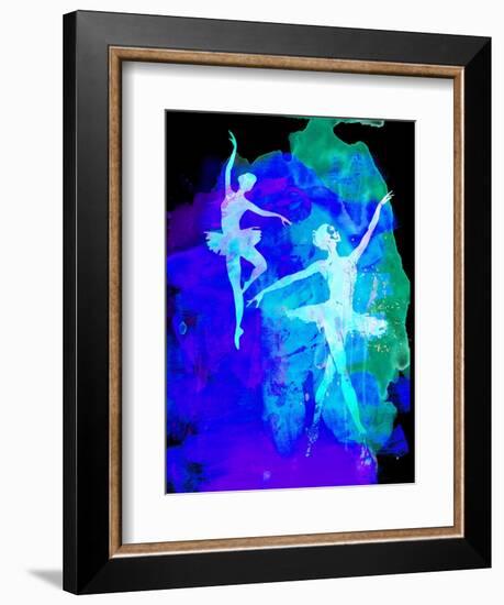 Two White Dancing Ballerinas-Irina March-Framed Art Print