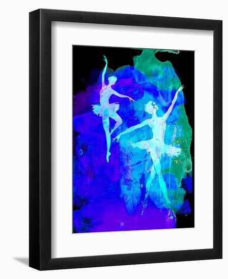 Two White Dancing Ballerinas-Irina March-Framed Art Print