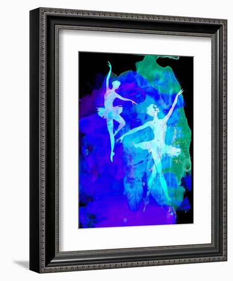 Two White Dancing Ballerinas-Irina March-Framed Art Print