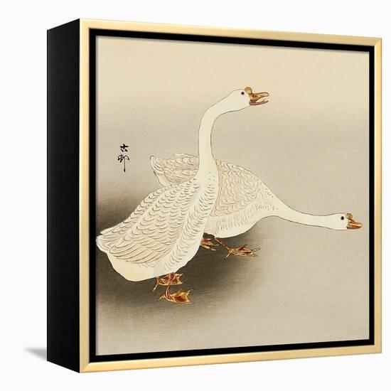 Two White Geese-Koson Ohara-Framed Premier Image Canvas