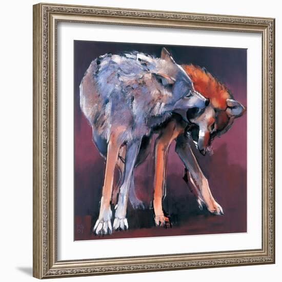 Two Wolves, 2001-Mark Adlington-Framed Giclee Print