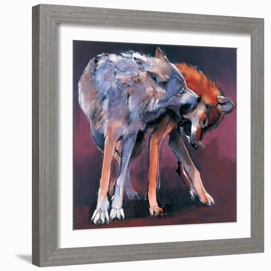 Two Wolves, 2001-Mark Adlington-Framed Giclee Print