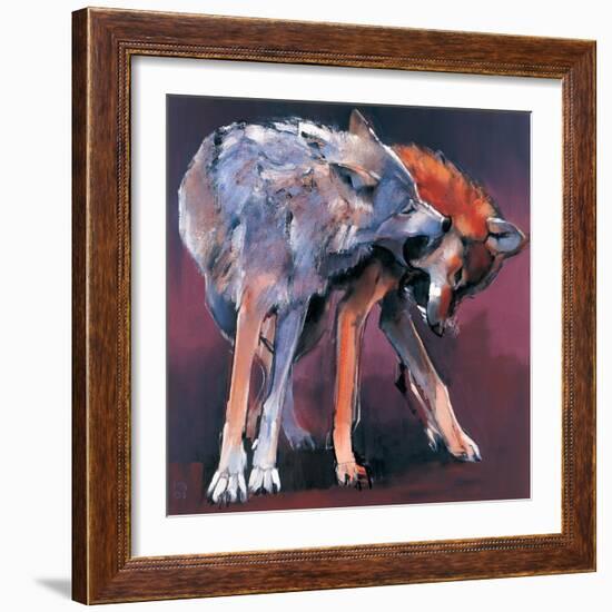 Two Wolves, 2001-Mark Adlington-Framed Giclee Print