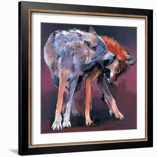 Two Wolves, 2001-Mark Adlington-Framed Giclee Print