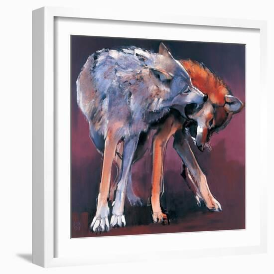 Two Wolves, 2001-Mark Adlington-Framed Giclee Print