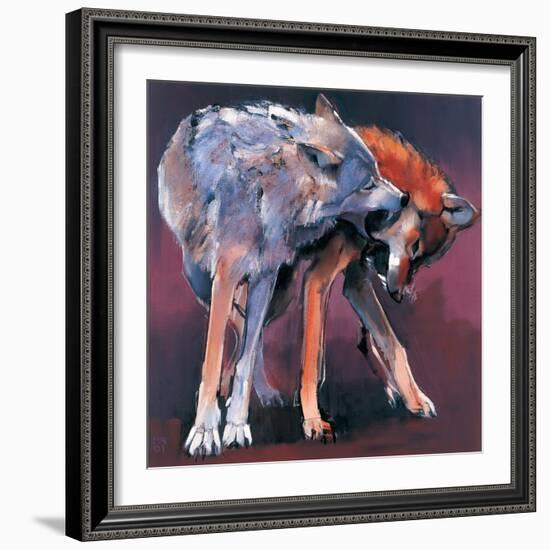 Two Wolves, 2001-Mark Adlington-Framed Giclee Print