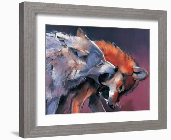 Two Wolves (Detail)-Mark Adlington-Framed Giclee Print