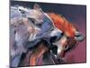 Two Wolves (Detail)-Mark Adlington-Mounted Giclee Print