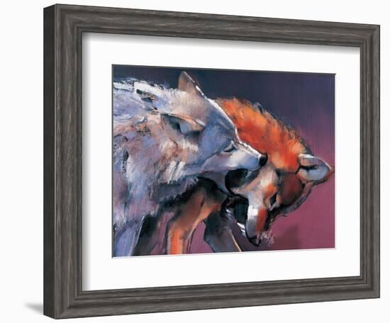 Two Wolves (Detail)-Mark Adlington-Framed Giclee Print