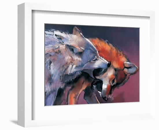 Two Wolves (Detail)-Mark Adlington-Framed Giclee Print