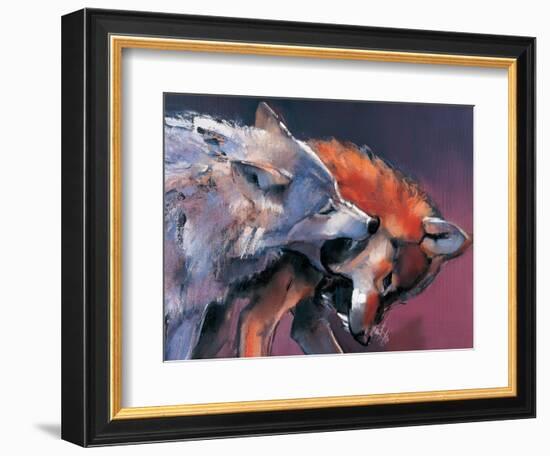 Two Wolves (Detail)-Mark Adlington-Framed Giclee Print