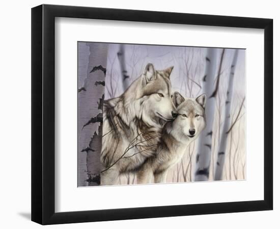 Two Wolves in the Birches-Rusty Frentner-Framed Giclee Print