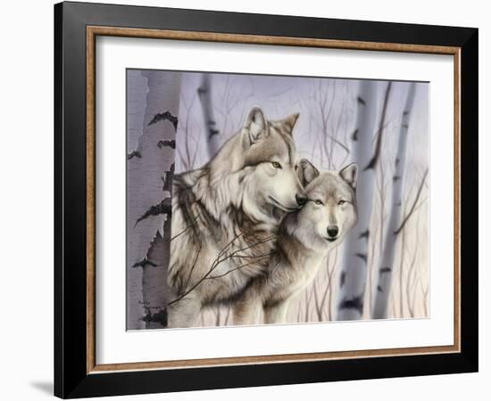 Two Wolves in the Birches-Rusty Frentner-Framed Giclee Print