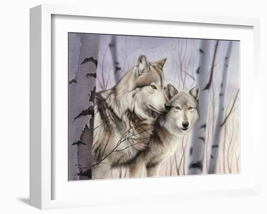 Two Wolves in the Birches-Rusty Frentner-Framed Giclee Print