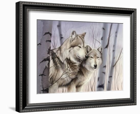 Two Wolves in the Birches-Rusty Frentner-Framed Giclee Print