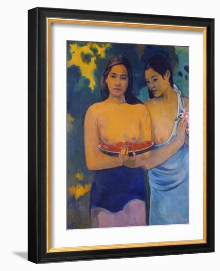 Two Woman from Tahiti, 1899-Paul Gauguin-Framed Giclee Print