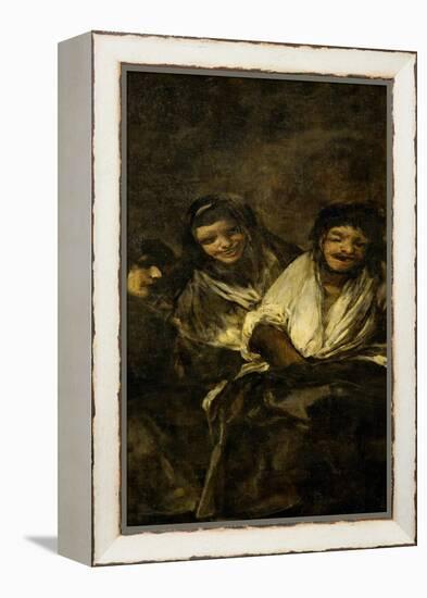 Two Women and a Man, One of the Black Paintings from the Quinta Del Sordo, Goya's House, 1819-1823-Francisco de Goya-Framed Premier Image Canvas